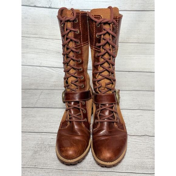 Timberland Women’s Earthkeepers Bethel Buckle Mid Lace Boots Leather Size 7.5 - Picture 4 of 8